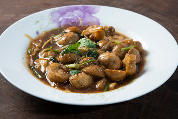 Chinese home-made fried mushrooms