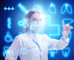 Woman doctor in telemedicine futuristic concept