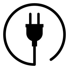 Electric plug vector icon isolated on white background. Energy adapter, web symbol