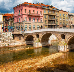 Naklejka premium Houses in the old town of Sarajevo