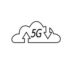 5G cloud technology icon. Flat illustration of 5G cloud technology vector icon for web design