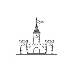 Minimalist Line art Castle logo design inspiration