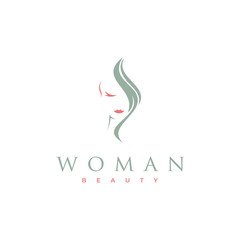 Minimalist Beauty woman and Hair logo design inspiration