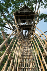 A bamboo tree house at Shillong, India