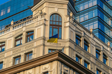 A point where history meets presence. One building is very old, but renovated the one in the back...