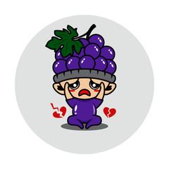 Grape fruit mascot cute characters activity illustration