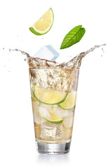 iced lemonade in glass