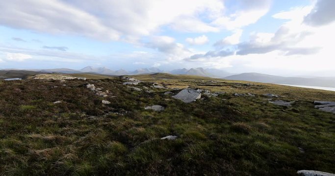 Beautiful scenic landscape of Scotland nature. 4K Footage.