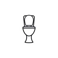 Toilet bowl icon. Vector illustration. Line style.	