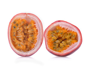 Passion fruit isolated on white background.