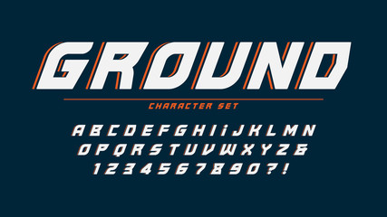 Obraz premium Extrame alphabet design, typeface, letters and numbers.