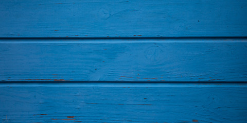 Background blue classic wood planks texture with wooden knots