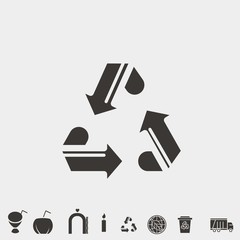 recycle arrows vector icon environment