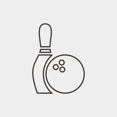 bowling pin and bowling ball icon vector sport