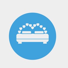 love bed vector icon honey moon bed with hearts for valentine and couple
