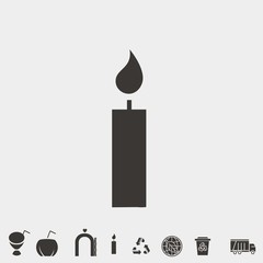 candle vector icon flame illustration