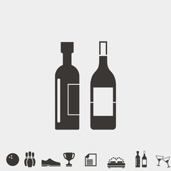 alcohol vector icon champagne and wine bottles celebration