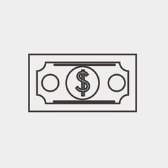 dollar line vector icon illustration