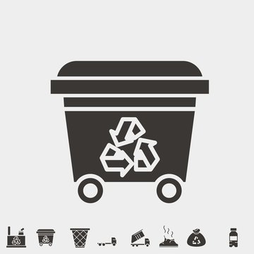 recycle trash can icon vector