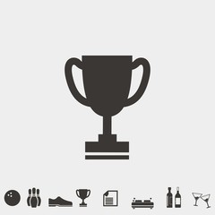 trophy cup award icon vector