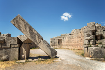 Ancient Messene city Arcadia Gates ruins, Peloponnese, Greece