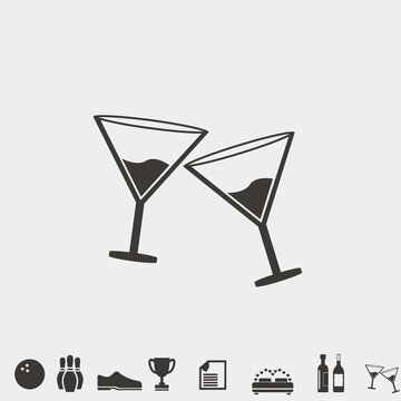 cheers wine glasses icon vector toast
