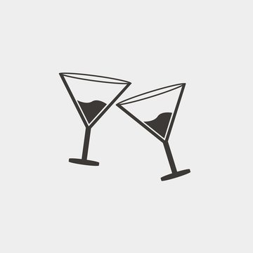 cheers icon line vector wine glasses