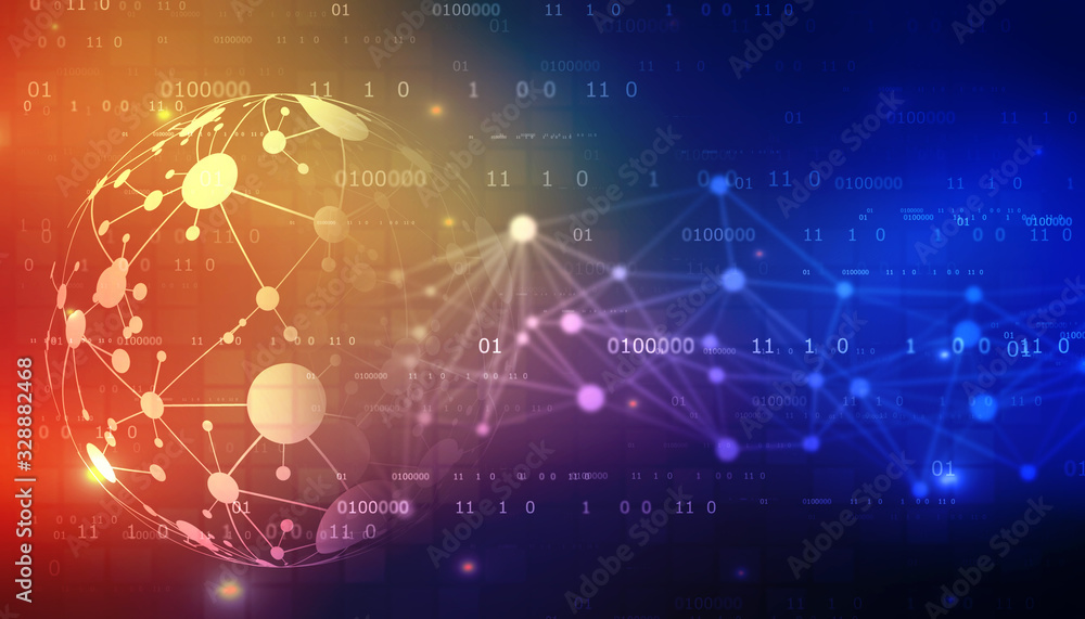 Aufkleber internet connection network high digital technology. abstract geometric background with connecting p