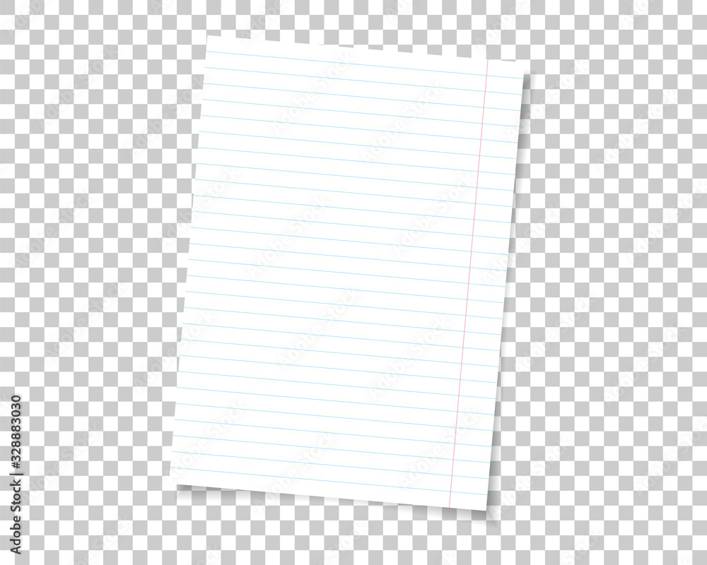 Aufkleber vector school note book paper with realistic shadow. white blank page isolated on background. mock u