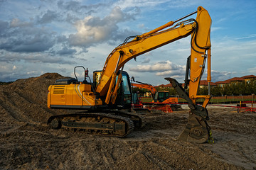 Excavator on construction site