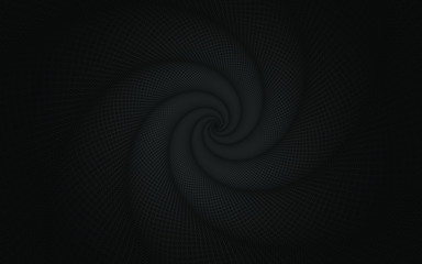 Cool twisted spiral of rings on a black background. Vector eps