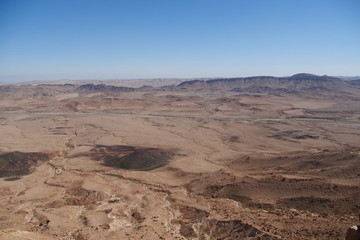 Fototapeta na wymiar amazing pnoramic view of Ramon Crater. The desert of Israel. negev.