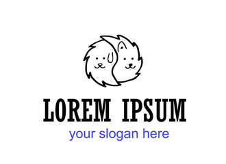 innovative and creative, minimalist animal logo. can use animal clinics, petshop and veterinarian. black and white simple stylish logo.