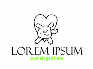 innovative and creative, minimalist animal logo. can use animal clinics, petshop and veterinarian. black and white simple stylish logo.