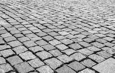 Brick stone street road.