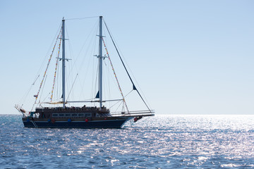 Fototapeta na wymiar Big ship sailing in the Red Sea
