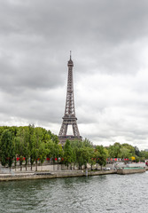 Fototapeta na wymiar View of the Seine river in Paris, the capital of France.