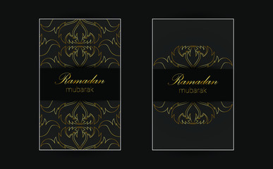 Fototapeta na wymiar ramadan kareem celebration card with golden ornament vector illustration design