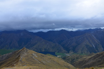 Fototapeta premium Ausblick vom Roy's Peak Track in Wanaka Neuseeland Südinsel