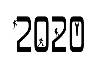 2020 with Sports Men, vector file