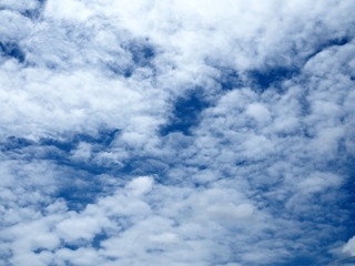Beautiful white clouds in the sky on a clear day.