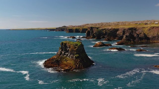 Beautiful coast in Arnarstapi village, Iceland.