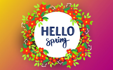 Vector hello spring season icon