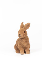 Fototapeta na wymiar Easter brown rabbit isolated on white background