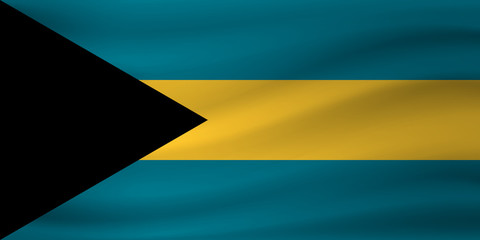 Waving flag of Bahamas. Vector illustration