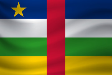 Waving flag of Central African Republic. Vector illustration