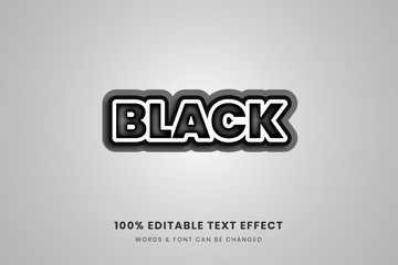Black 3d editable text effect