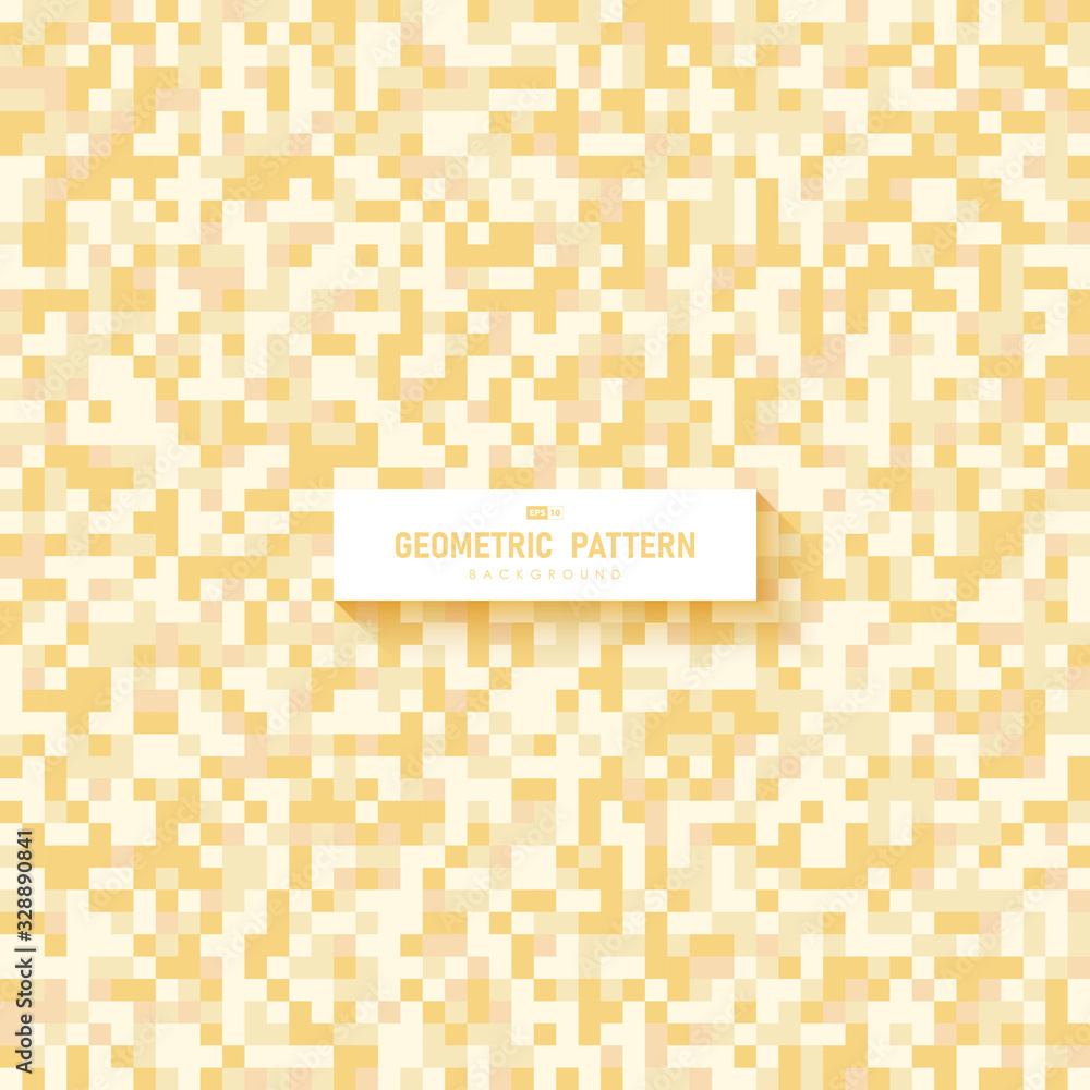 Poster abstract yellow square pattern artwork template design background. illustration vector eps10