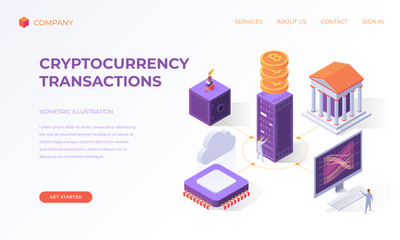 Landing page for cryptocurrency transactions