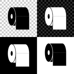 Set Toilet paper roll icon isolated on black, white and transparent background. Vector Illustration